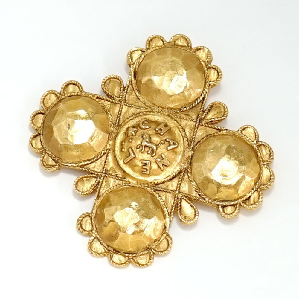 Chanel Cc Logo Cross Vintage Brooch #354906C49B